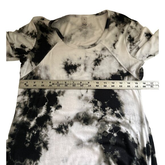 Thomas & Olivia Black & White Tie-Dye 3/4 Sleeve Top, Size PS - Picture 6 of 7